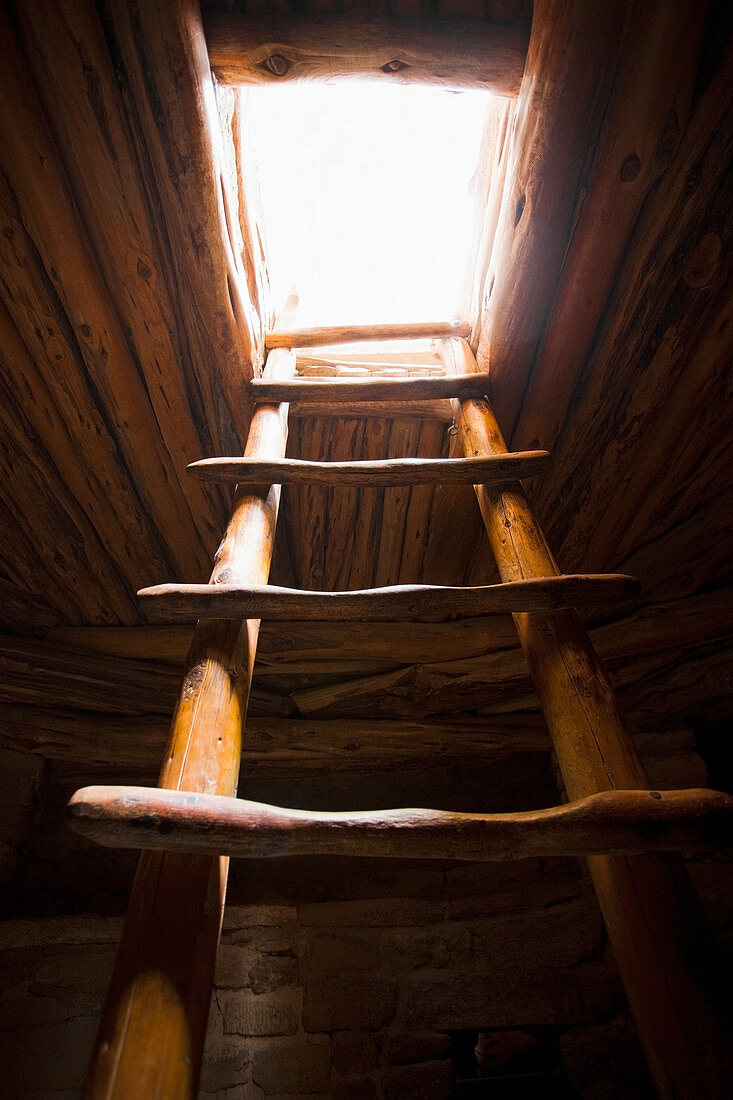 Ladder of a Native American Cliff Dwelling,Mesa Verde, Colorado, USA