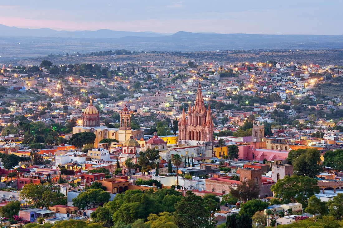 Skyline der Altstadt, San Miguel de Allende, Guanajuato, Mexiko