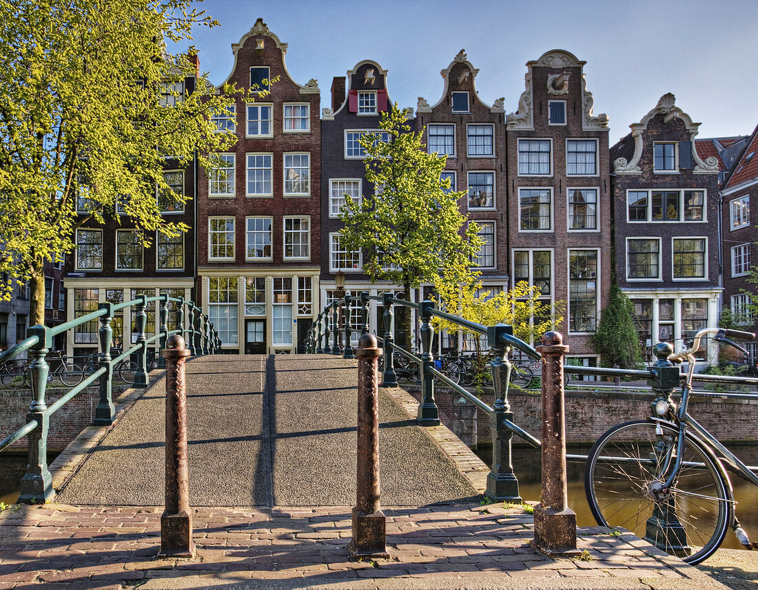 Pedestrian Foot Bridge Over Canal, Amsterdam, Holland