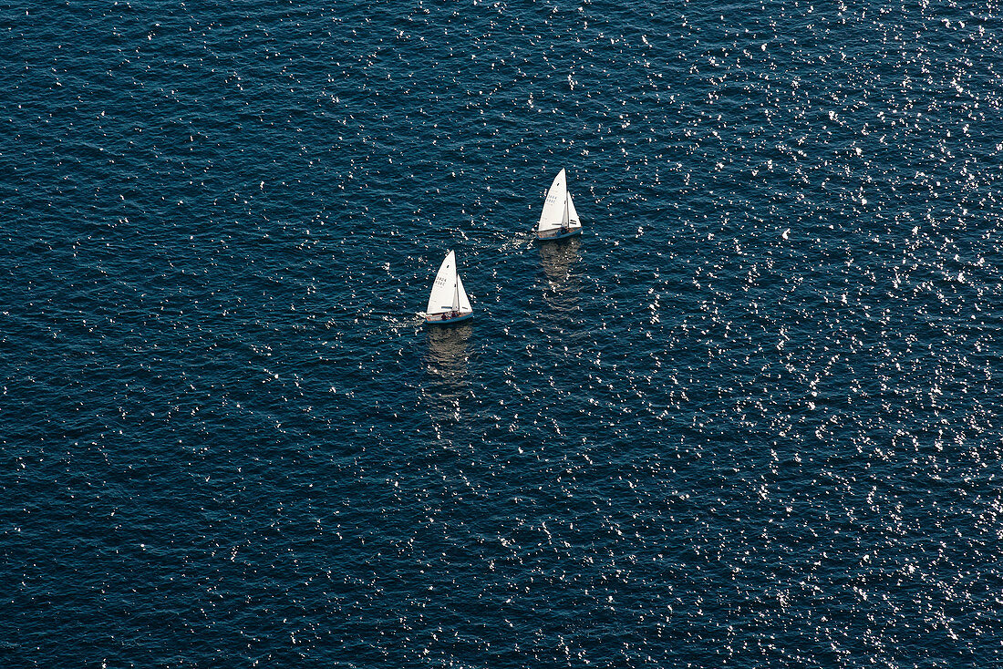 Sailboats in the Ocean, Seattle, Washington, USA