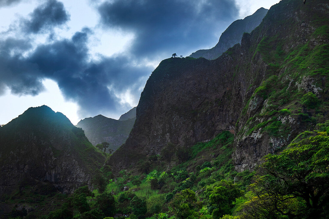 Cape Verde, Island Santo Antao, landscapes, hiking, mountains, green