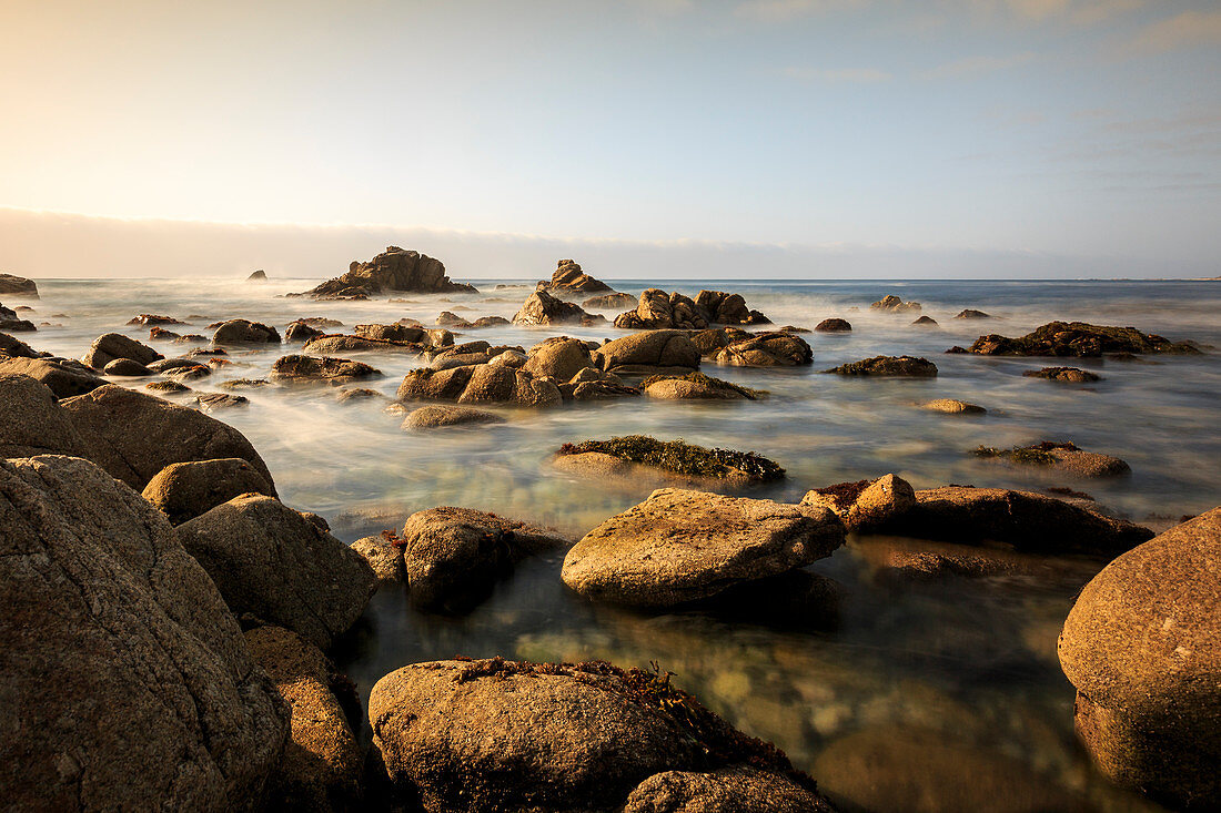 11 Mile Drive, Monterey, California. At the sea, stone coast