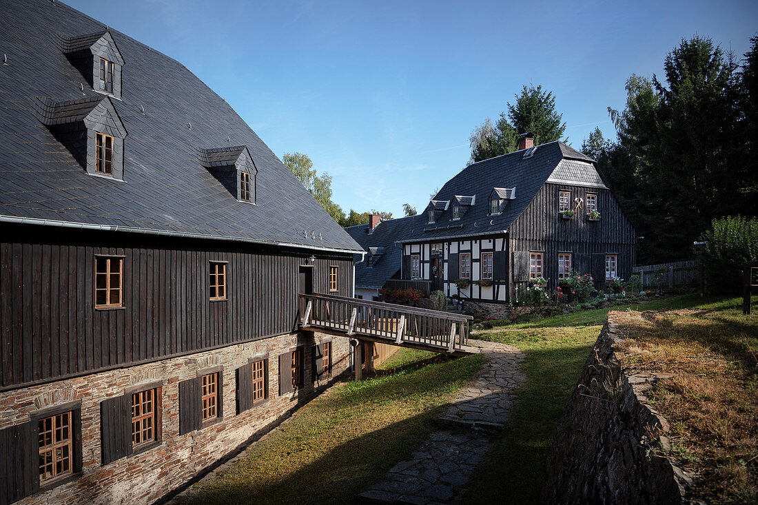 Siebenschlehener Pochwerk, Schneeberg, Erzgebirge, Sachsen, Deutschland