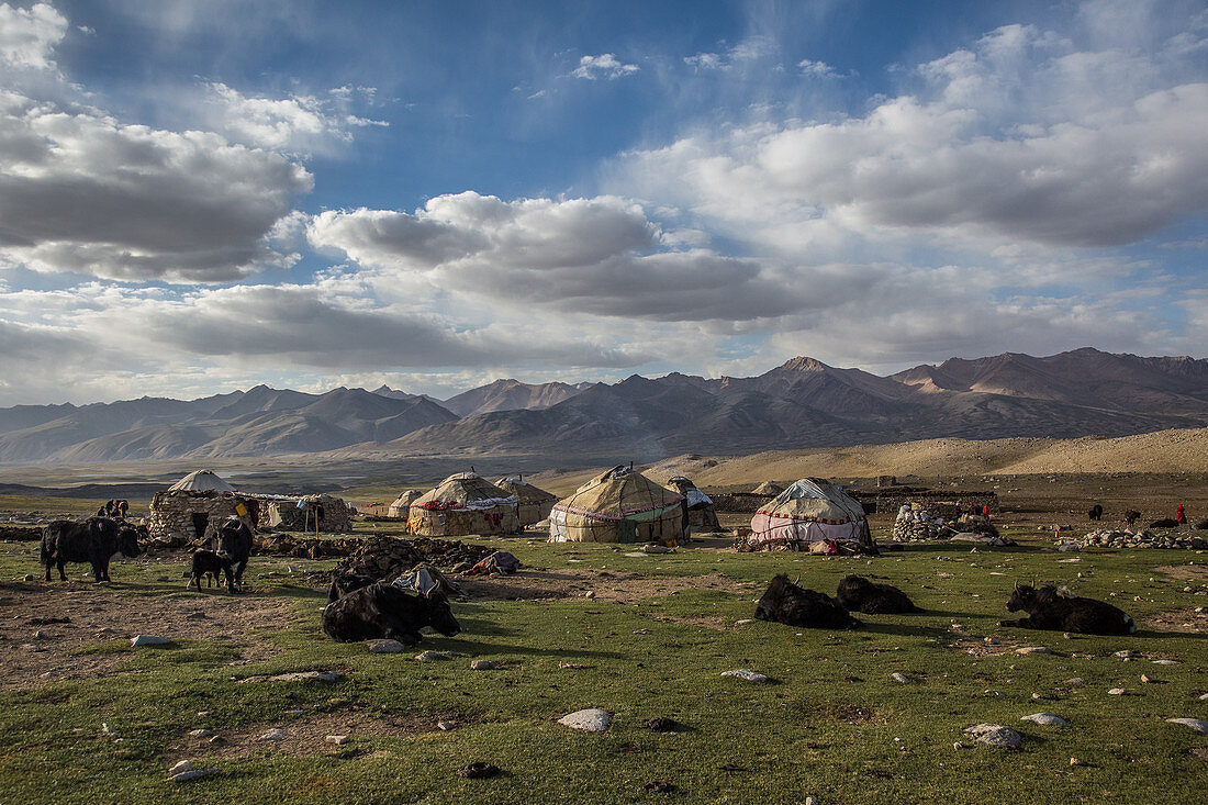 Kirgisische Siedlung im Pamir, Afghanistan, Asien