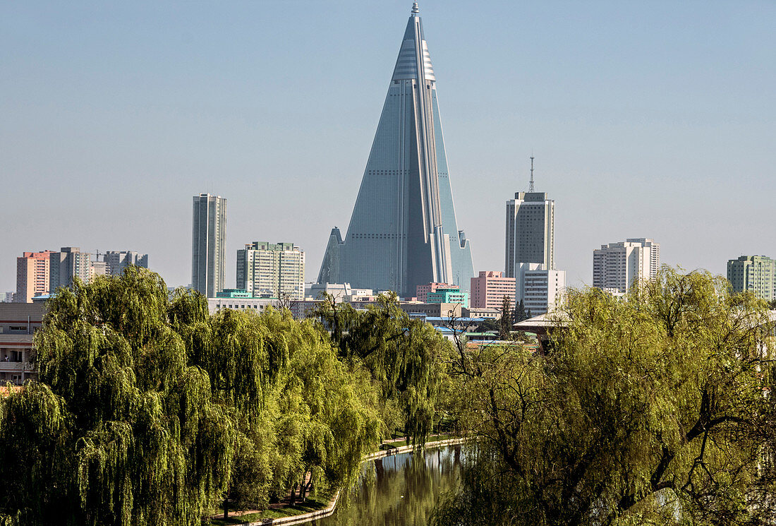 Ryugyong Hotel building, not occupied, Pyongyang, North Korea, Asia