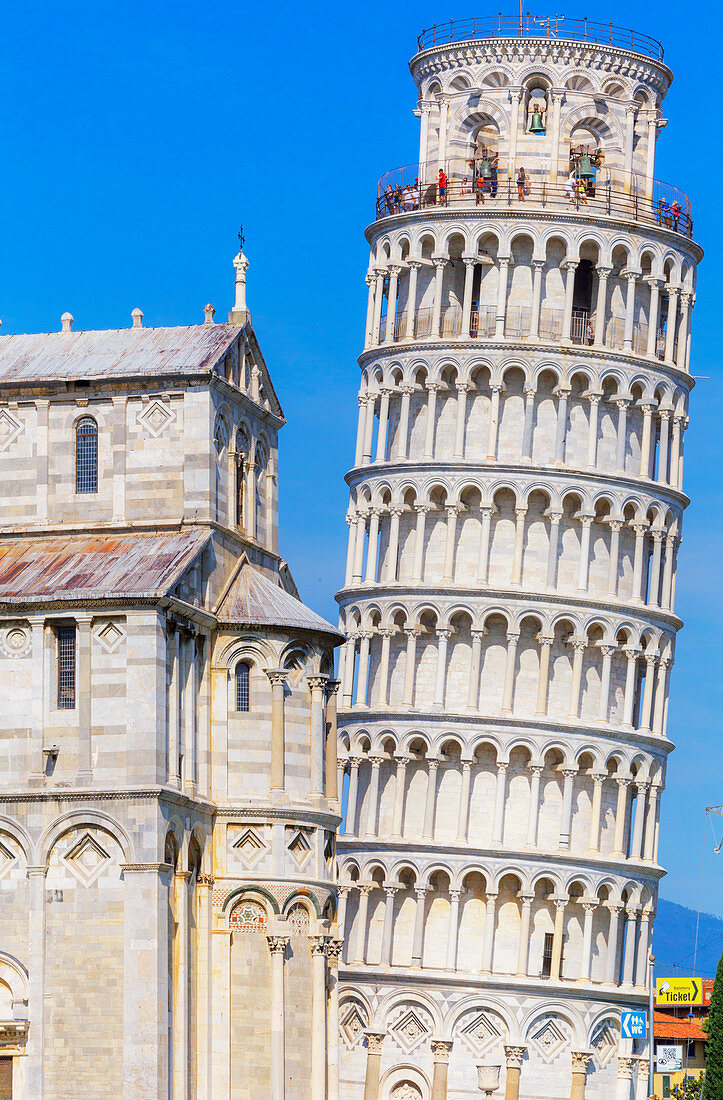 Leaning Tower, Campo dei Miracoli, UNESCO World Heritage Site, Pisa, Tuscany, Italy, Europe