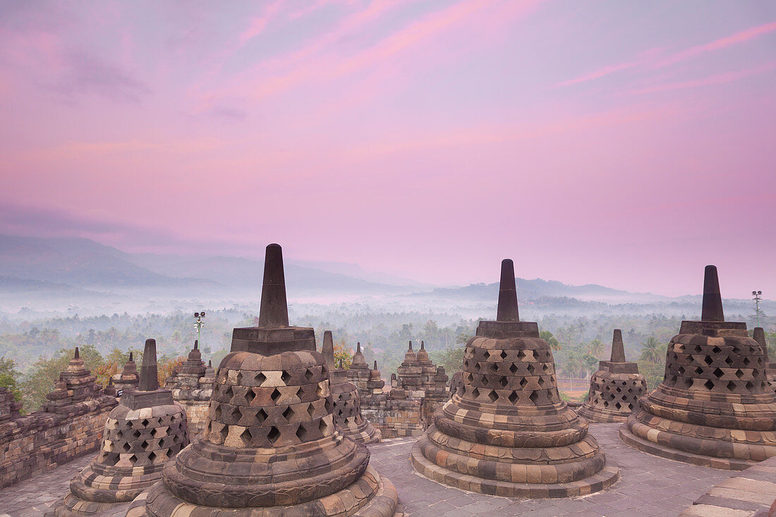 Borobudur-Tempel, UNESCO-Welterbestätte, Magelang, Java, Indonesien, Südostasien, Asien