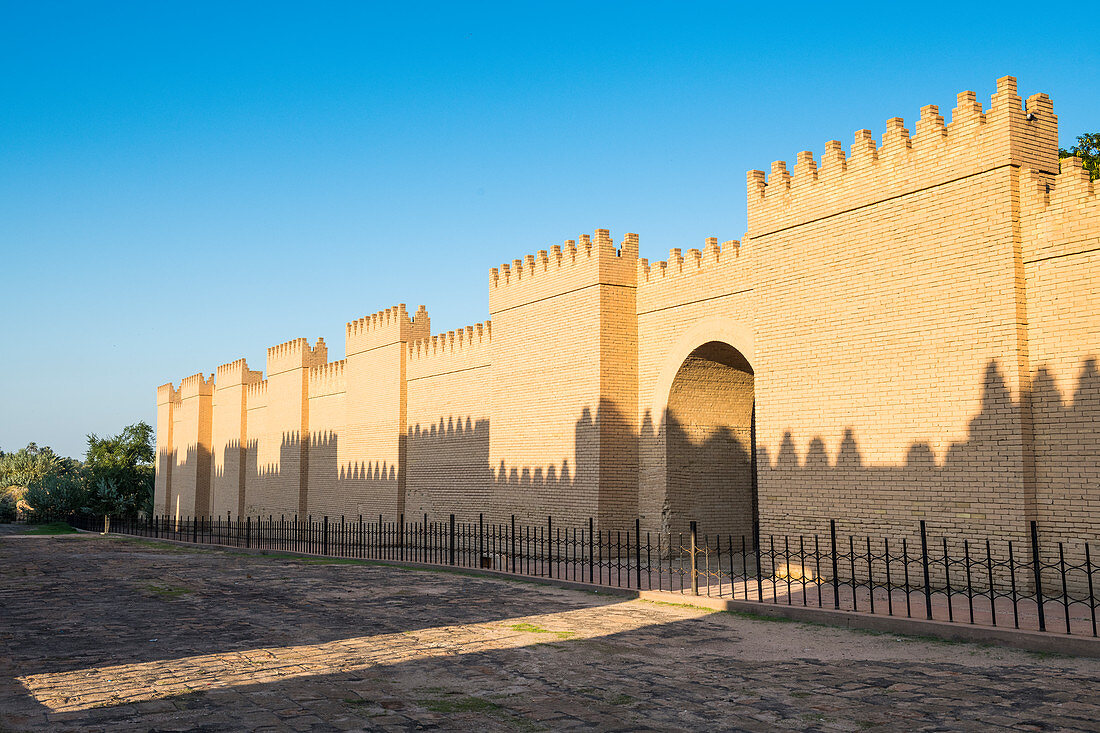 Reconstructed ruins of Babylon, Iraq, Middle East