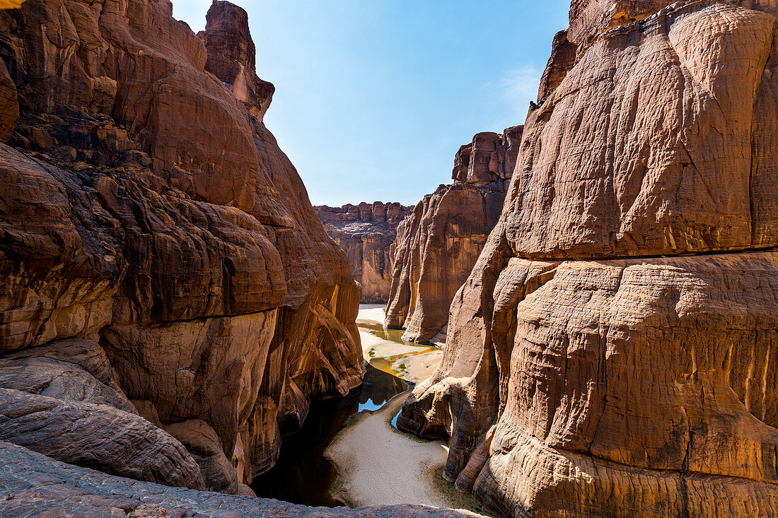 Guelta d'Archei-Wasserloch, Ennedi-Hochebene, UNESCO-Welterbestätte, Ennedi-Region, Tschad, Afrika