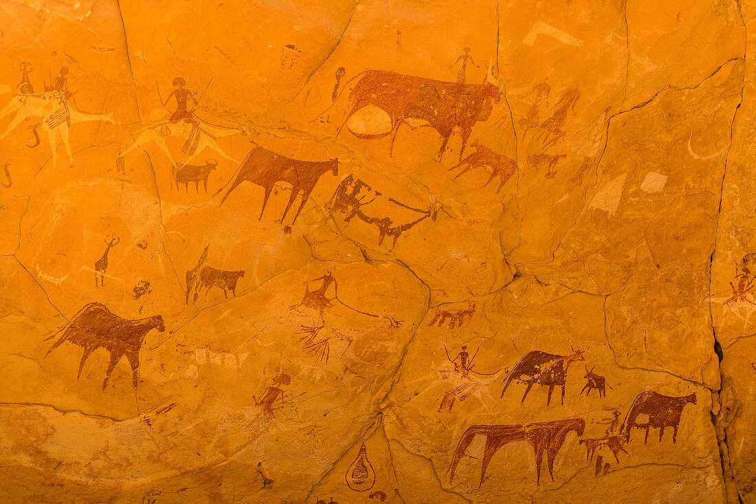 Felsmalereien, Ennedi-Hochebene, UNESCO-Welterbestätte, Ennedi-Region, Tschad, Afrika