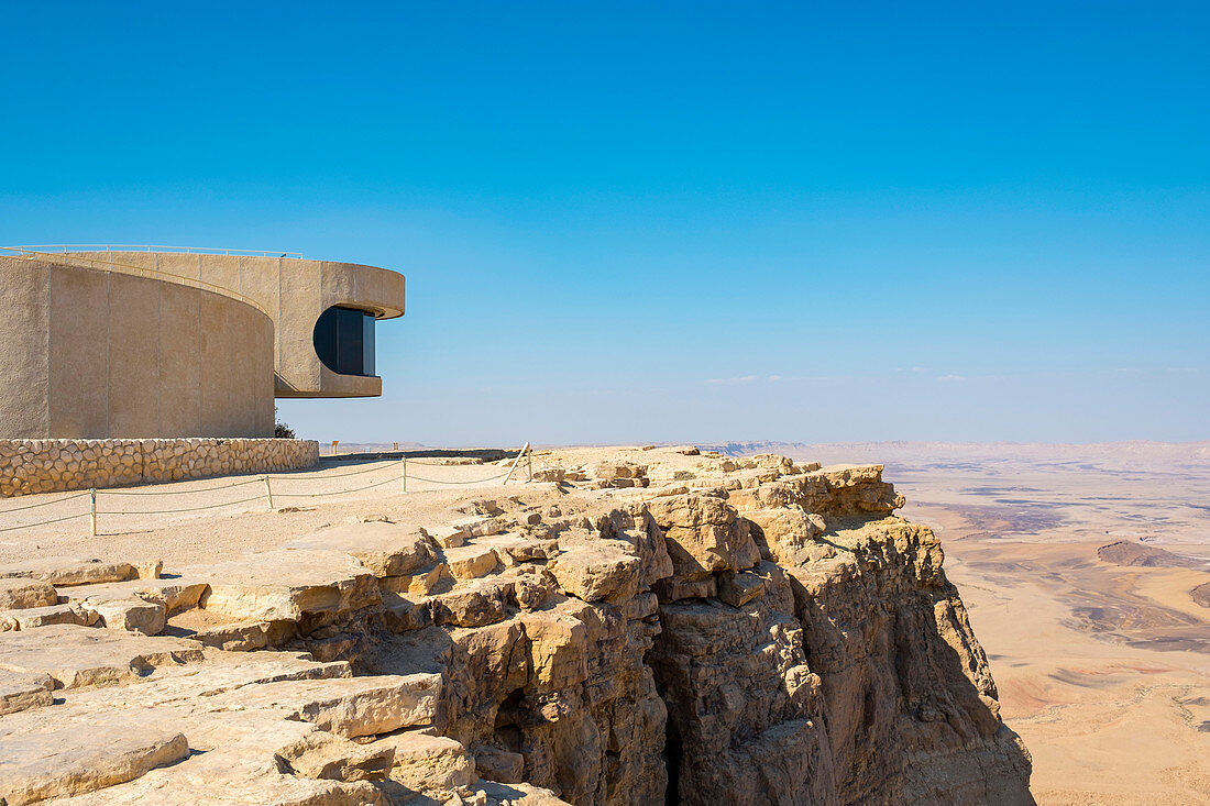 Besucherzentrum bei Makhtesh Ramon Crater im Wüste Negev, Mitzpe Ramon, südlicher Bezirk, Israel