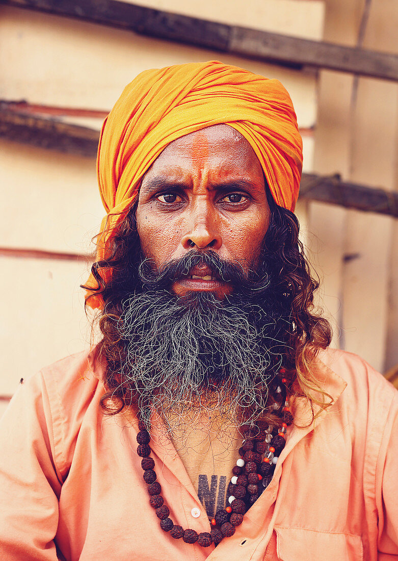 Indian monk portrait, Varanasi, India