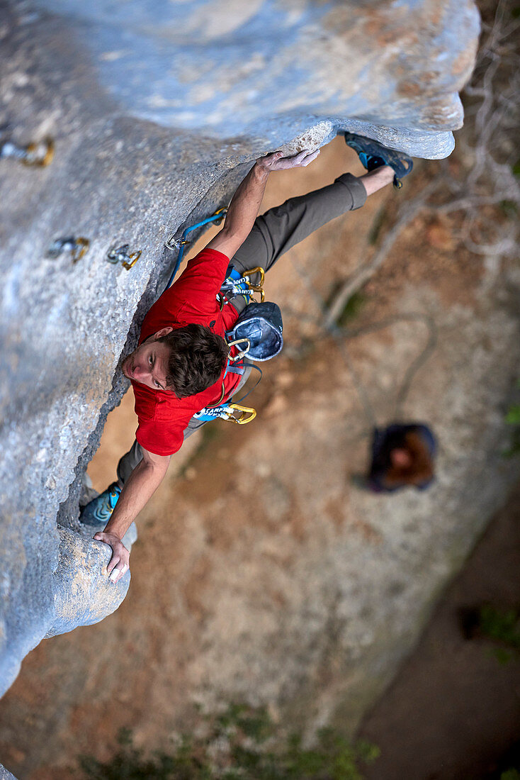 Italian professional climber Stefano Ghisolfi on a week long trip to Spain, during the trip he climbed La Rambla, 9a+ in Siurana