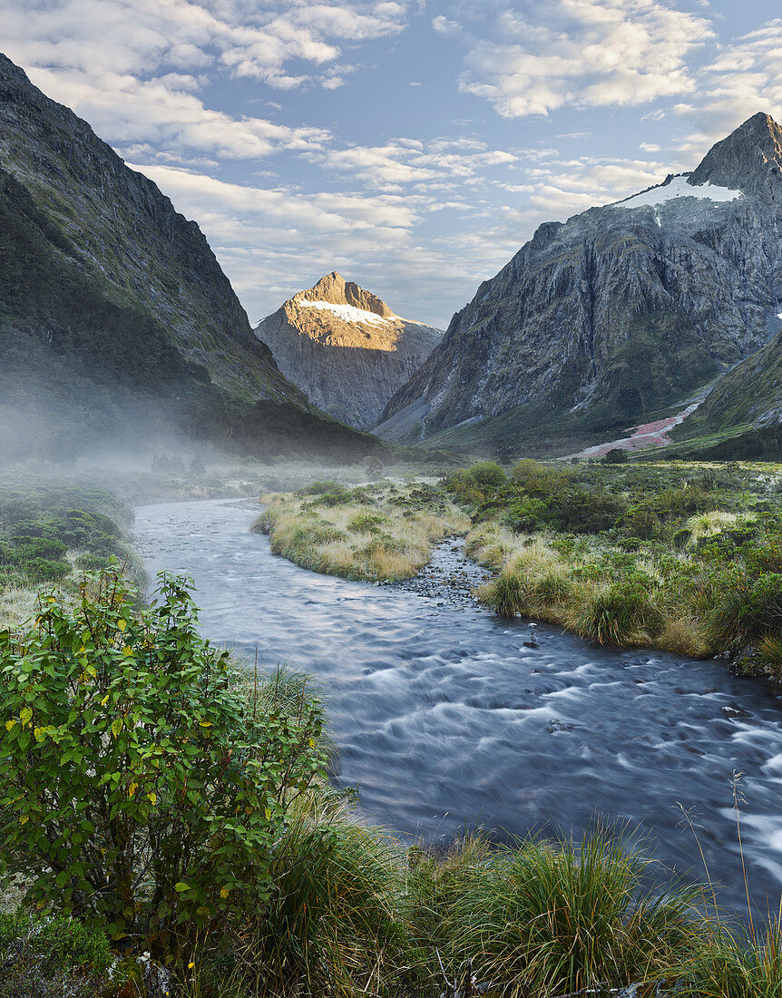 Mount Talbot, Hollyford River, Fiordland National Park, Southland, South Island, New Zealand, Oceania