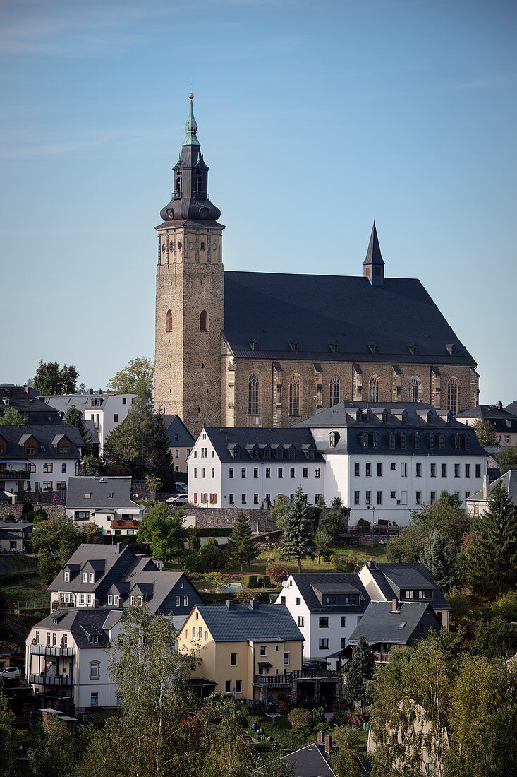 St Wolfgang's Church and the Historic Old Town Schneeberg, UNESCO World Heritage Montanregion Erzgebirge, Schneeberg, Saxony