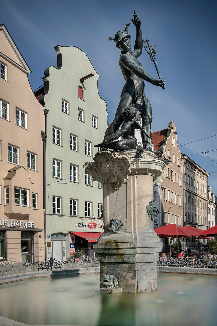 Merkur fountain, UNESCO world heritage historical water management, Augsburg, Bavaria, Germany
