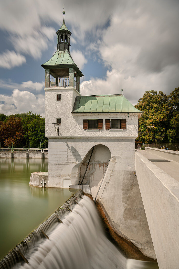 Stauwehr Hochablass, UNESCO Welterbe Historische Wasserwirtschaft, Augsburg, Lech, Bayern, Deutschland 
