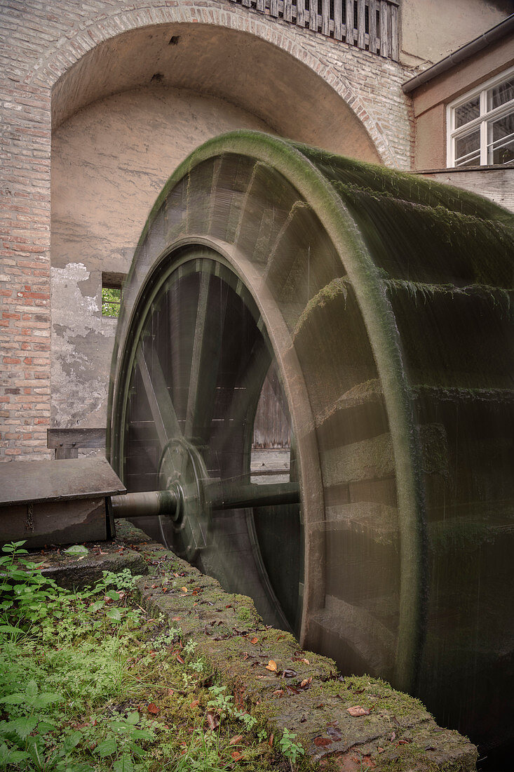 Waterwheel at the Bird Gate, UNESCO World Heritage Historic Water Management, Augsburg, Bavaria, Germany