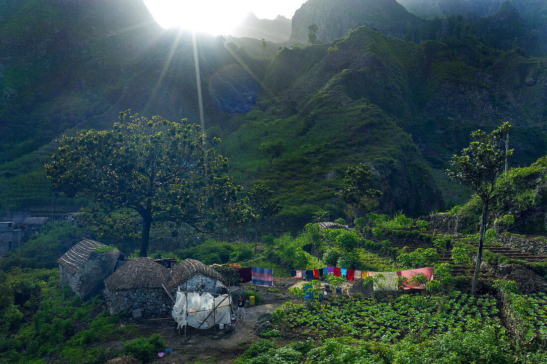 Kap Verde, Bauernhof im bergigen Hinterland der Insel Santo Antao