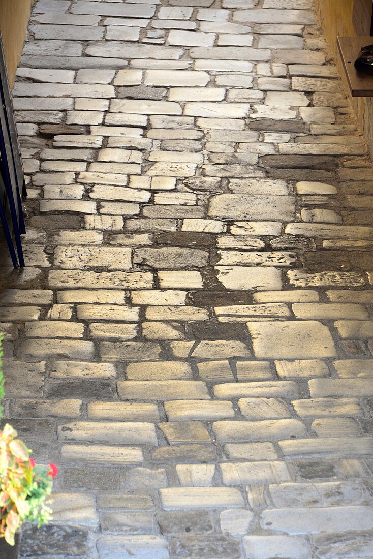 Pavement in the old town under the monastery Melk, Lower Austria, Austria