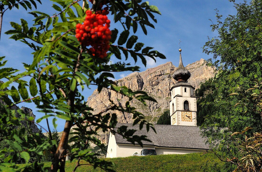Church of Colfosco, Alta Badia, Dolomites, South Tyrol, Italy