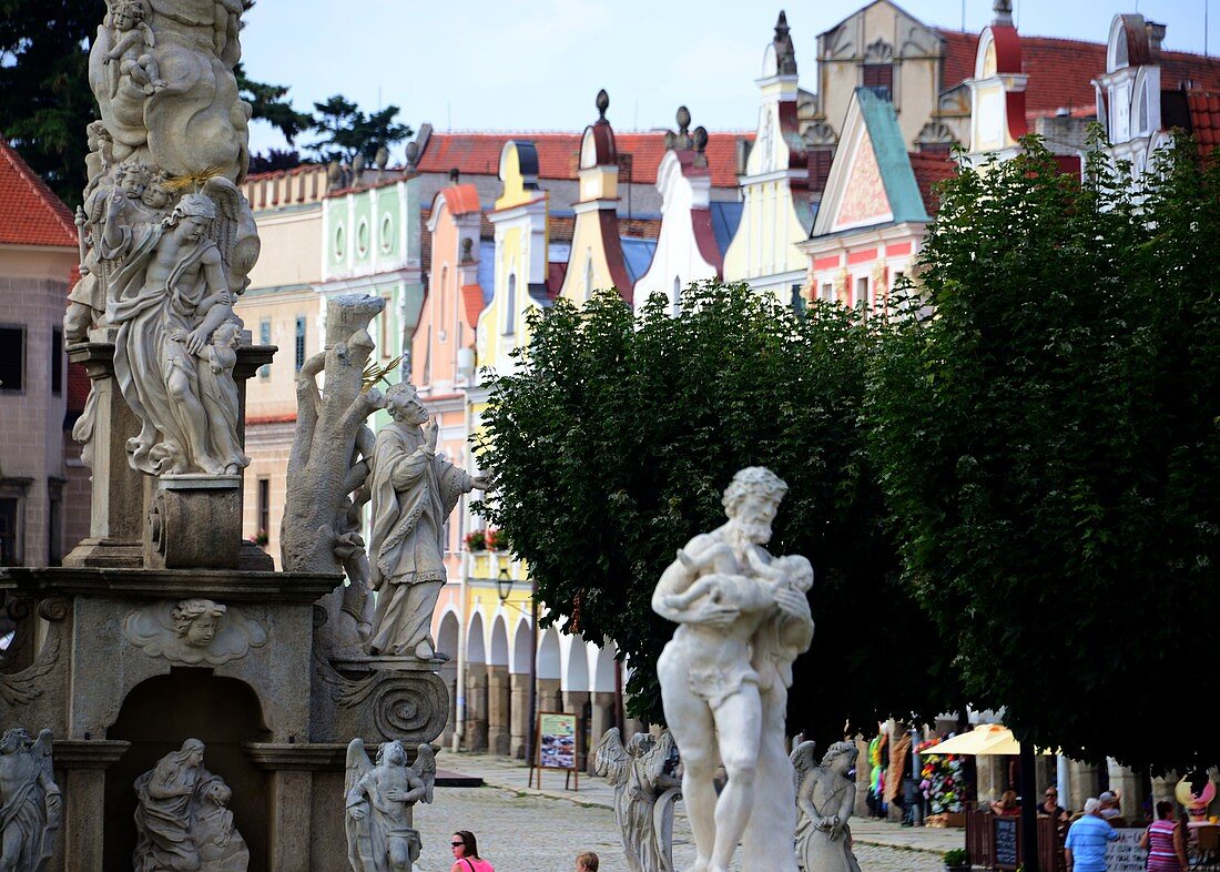 Marktplatz von Teltsch, Süd-Mähren, Tschechien
