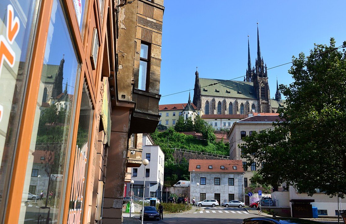 Blick auf den Peter und Pauls-Dom, Brünn, Mähren, Tschechien