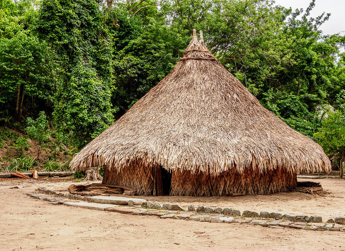 Kogi-Hütte, Pueblito Chairama, Tayrona Nationalpark, Departamento del Magdalena, Karibik, Kolumbien, Südamerika