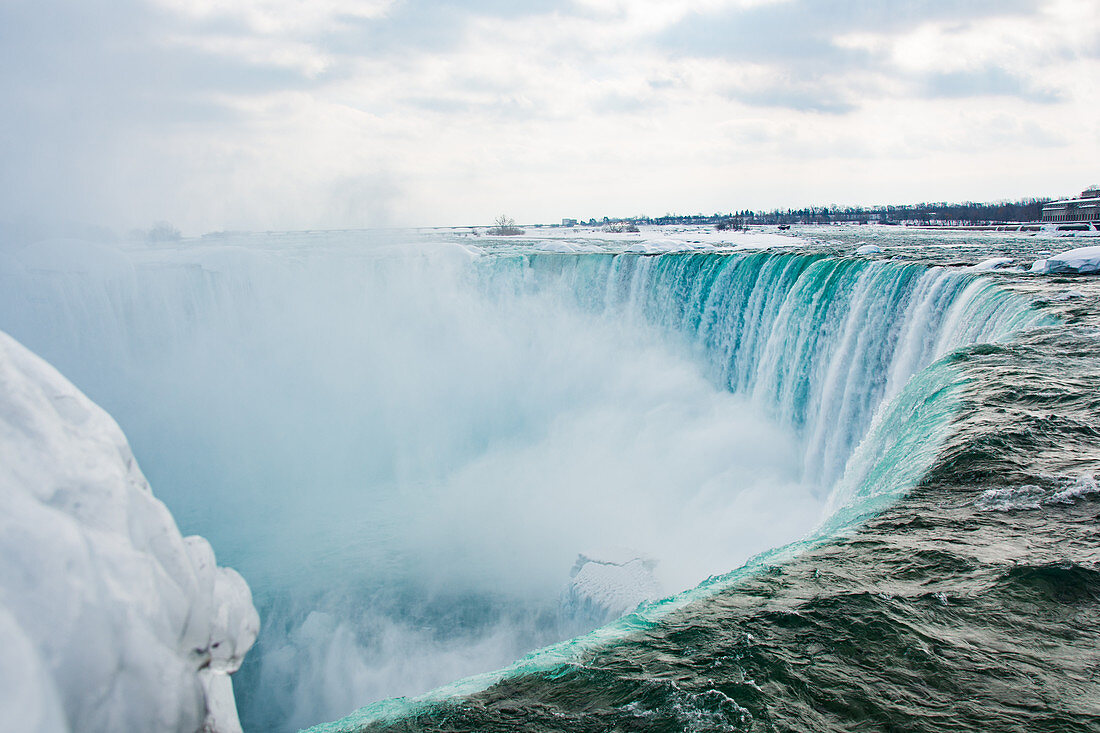 Frozen Niagara Falls in March, Ontario, Canada, North America
