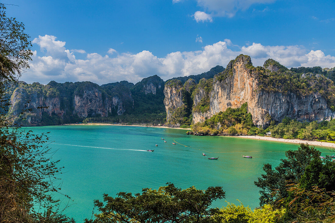 Die Ansicht von West-Rai Leh-Standpunkt in Rai Leh, Ao Nang, Krabi-Provinz, Thailand, Südostasien, Asien