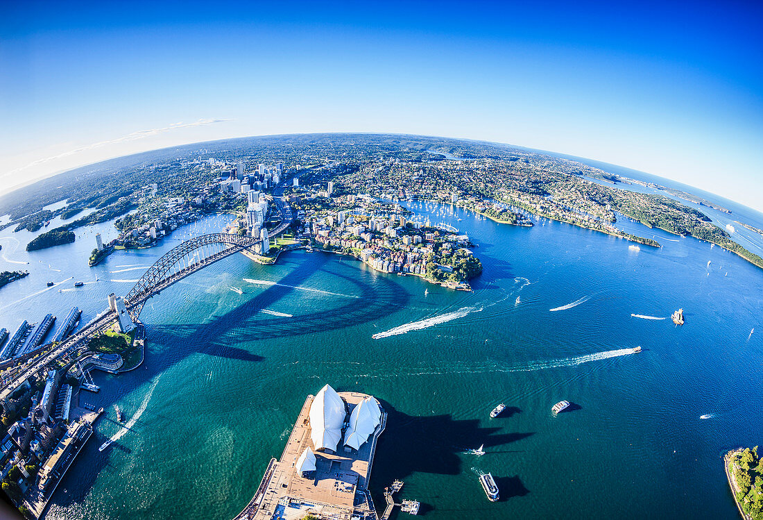 Aerial view of Sydney cityscape, Sydney, New South Wales, Australia