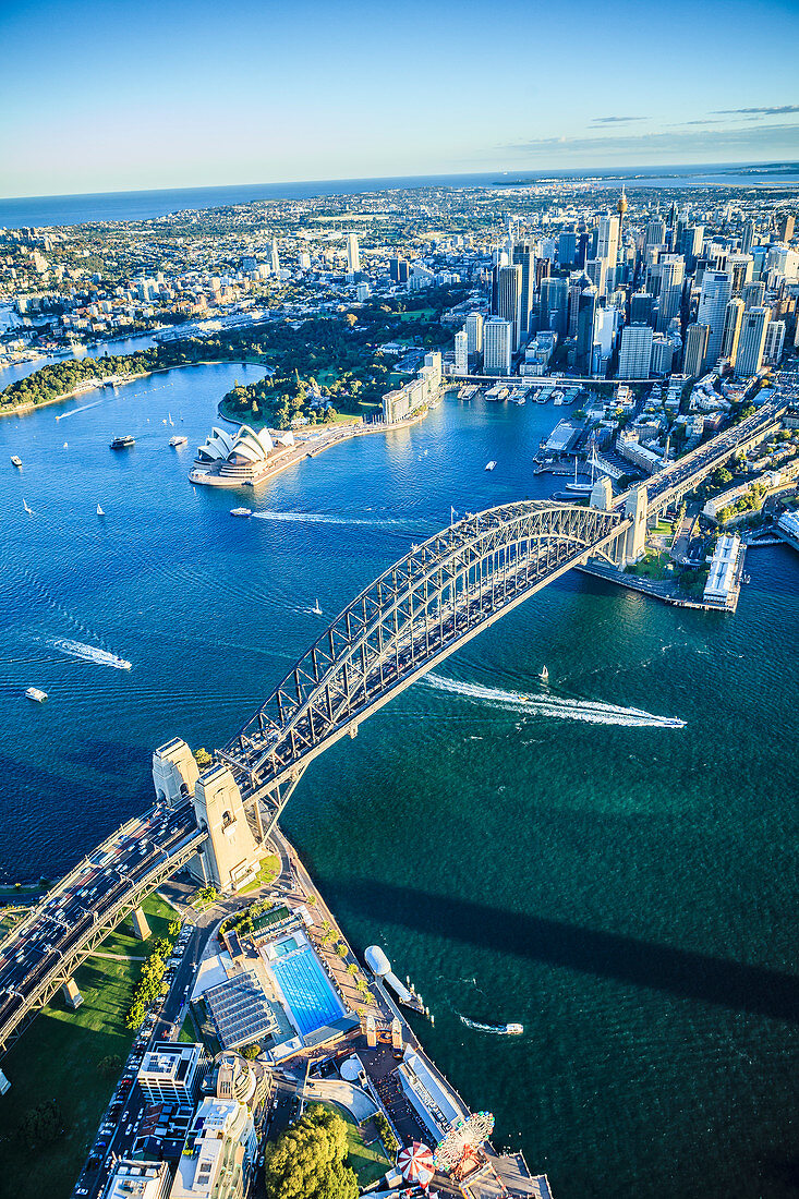 Aerial view of Sydney cityscape, Sydney, New South Wales, Australia