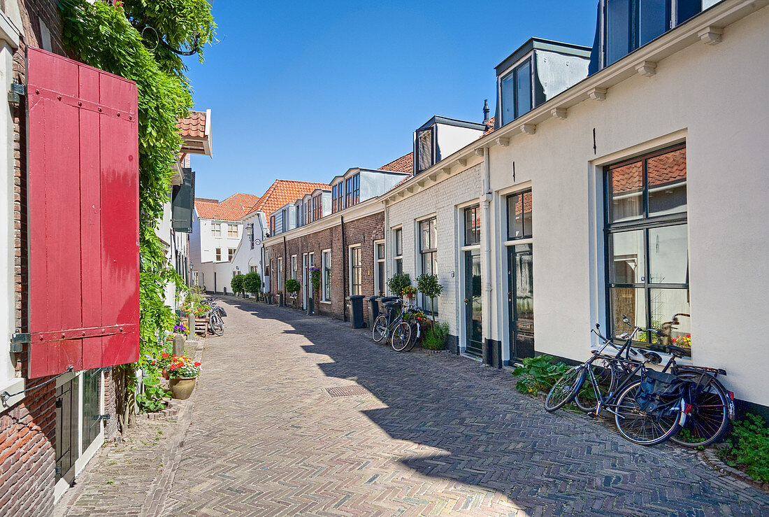 Häuser in Kanalmauer gebaut, Amersfoort, Niederlande, Europa