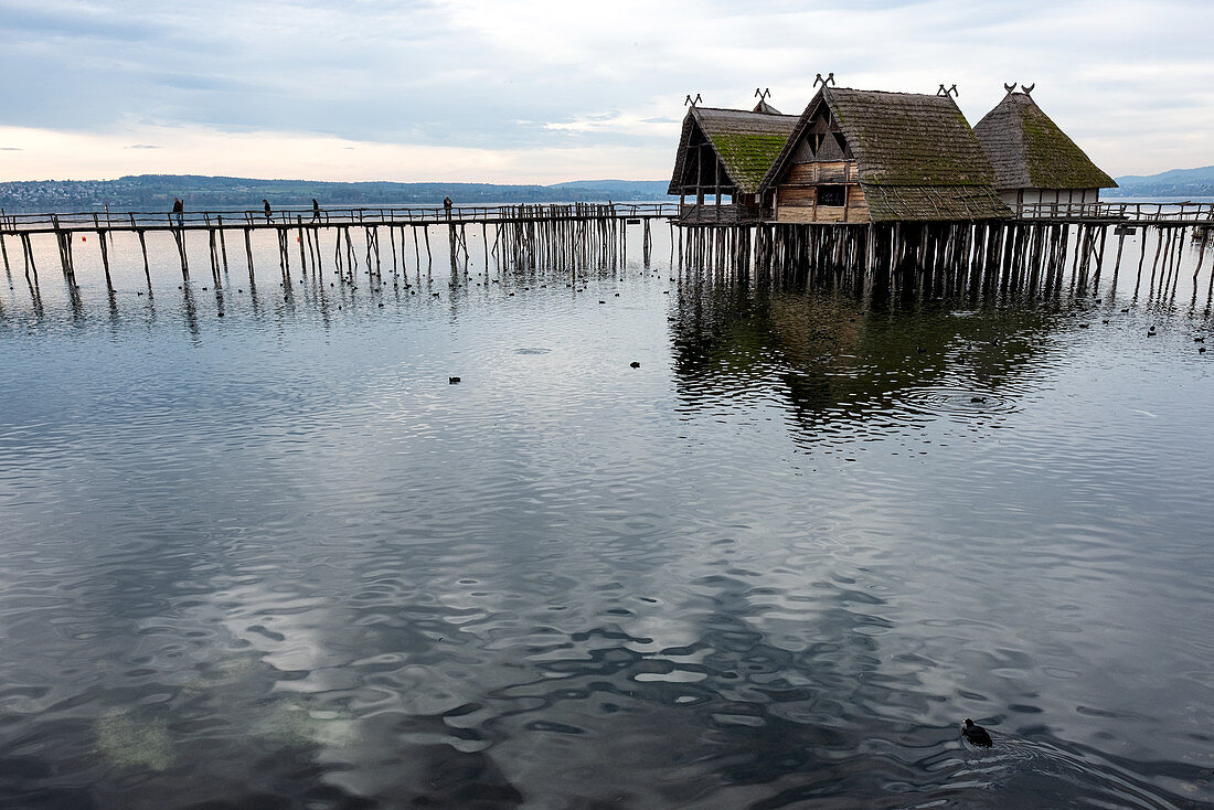 Pfahlbauten im Museum Pfahlbauten Unteruhldingen am Bodensee, Baden-Württemberg, Deutschland