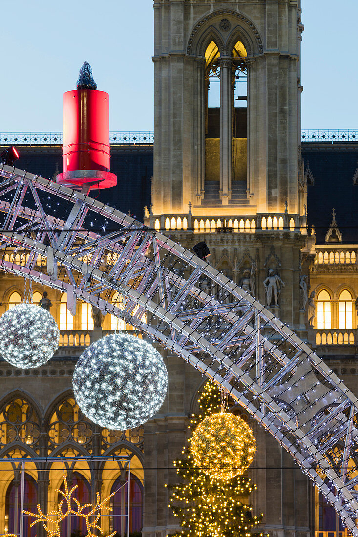 Rathaus, Rathausplatz, Christkindlmarkt, 1. Bezirk Innere Stadt, Wien, Österreich