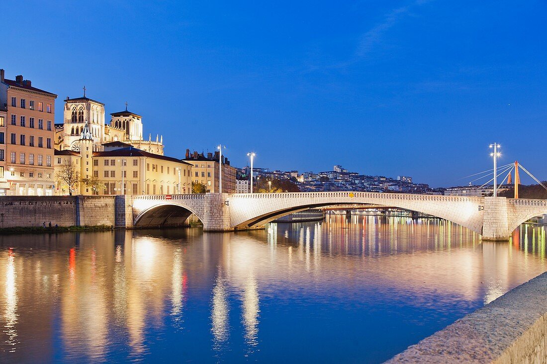 Pont Bonaparte, Lyon, Auvergne-Rhône-Alpes, Frankreich, Europa