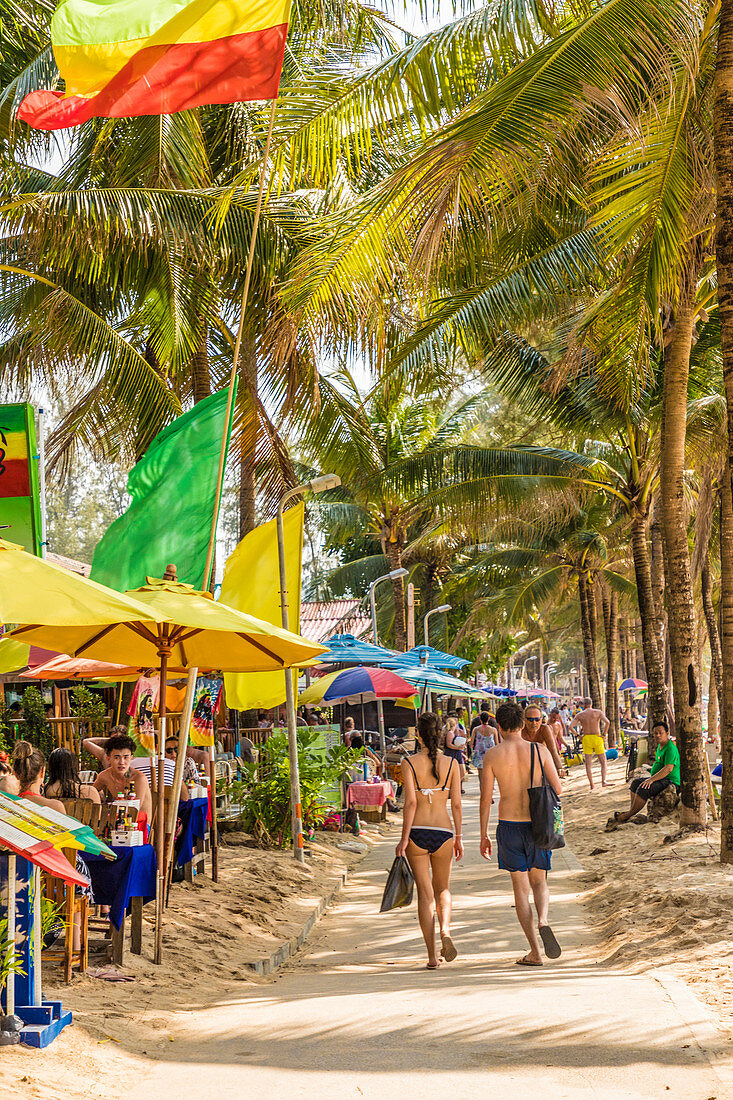 Food stalls along Kamala beach in Phuket, Thailand, Southeast Asia, Asia