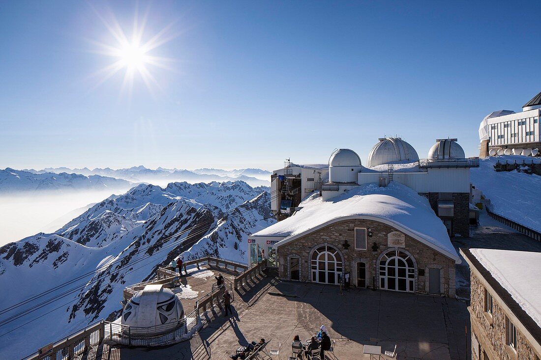 Sternwarte Pic du Midi, Pic du Midi de Bigorre (2877 m), La Mongie, Bagneres de Bigorre, Pyrenäen, Frankreich