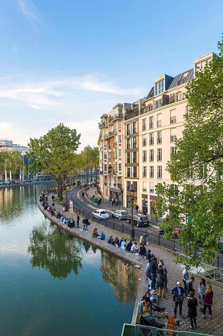Der Canal Saint Martin, Paris, Frankreich