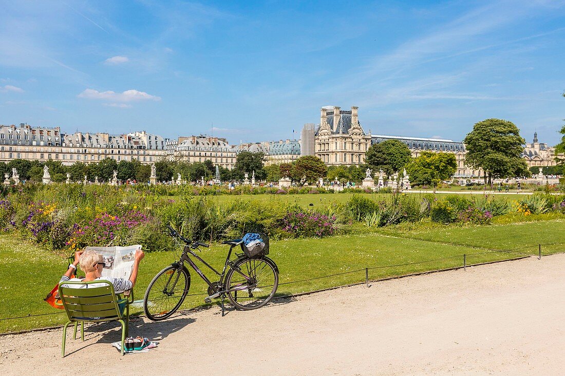 Frankreich, Paris, Weltkulturerbe der UNESCO, Tuilerien-Gärten, 1914 unter Denkmalschutz gestellt