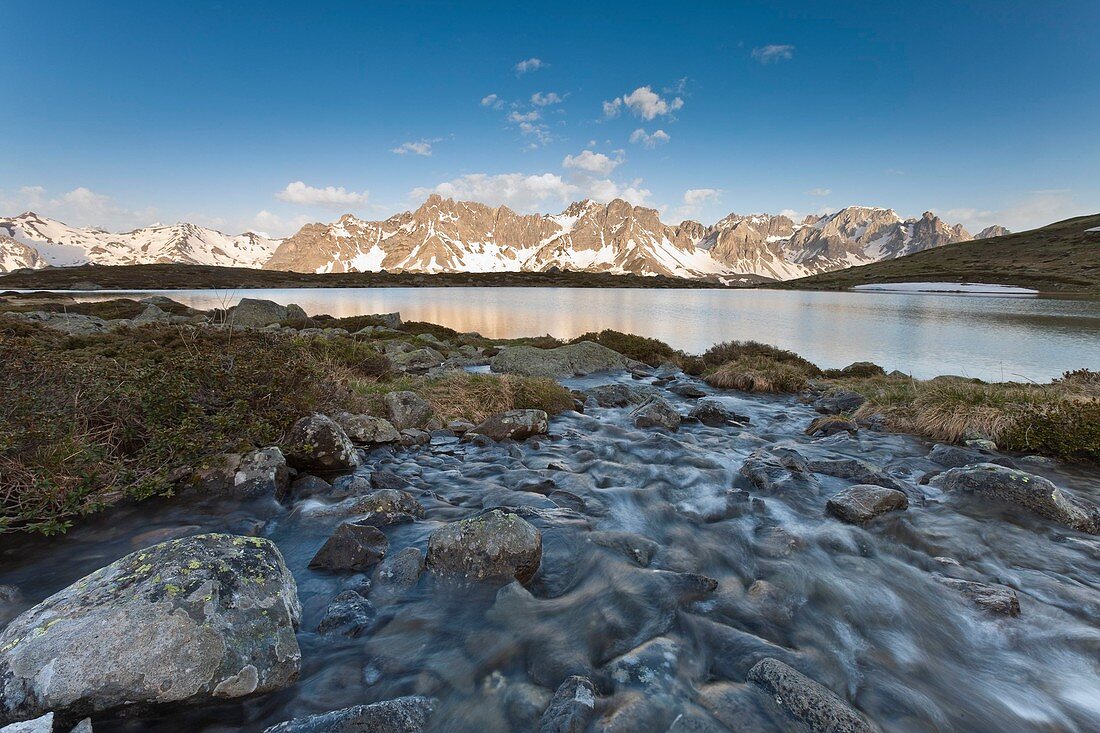 France, Hautes-Alpes, Nevache La Claree valley, the lake Laramon