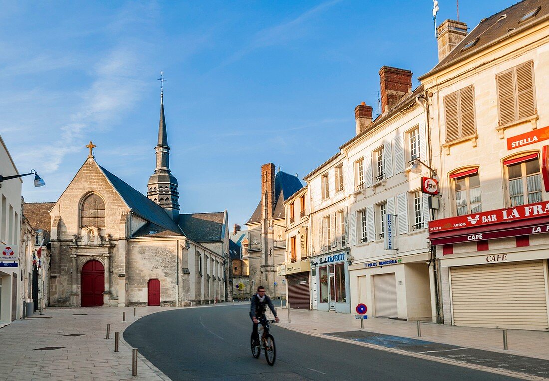 France, Aisne, Villers Cotterets, downtown, Saint Nicolas church