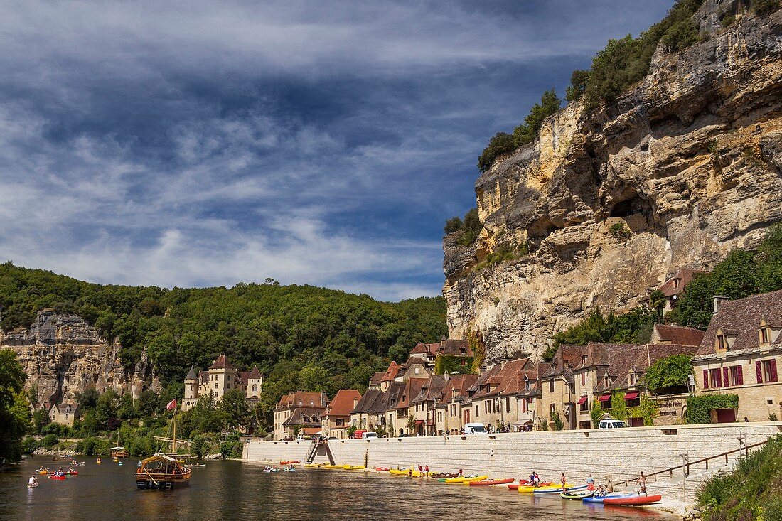 Frankreich, Dordogne, schwarzes Perigord, La Roque Gageac, ausgezeichnet als die schönsten Dörfer von Frankreich