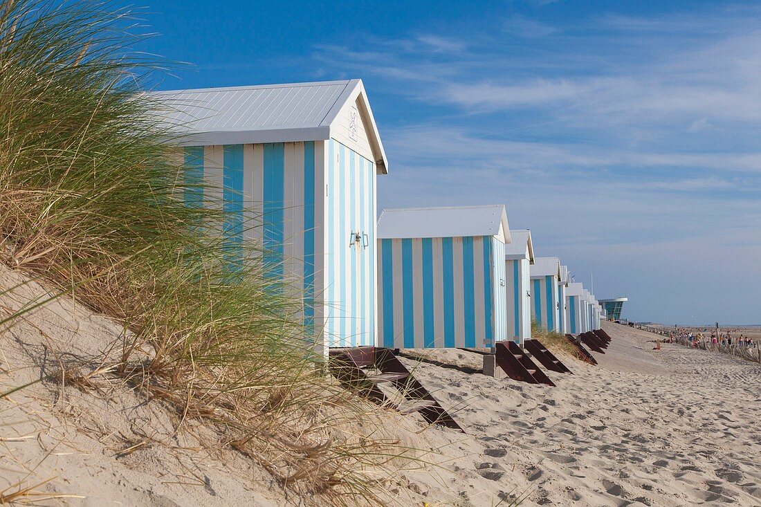 Frankreich, Pas de Calais, Hardelot, Strandhütten auch bekannt als Kabinen