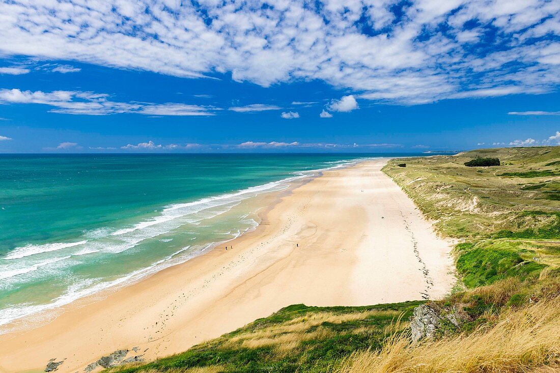 France, Manche, Barneville Carteret, Cape Carteret, the Old Church beach and Hatainville dunes