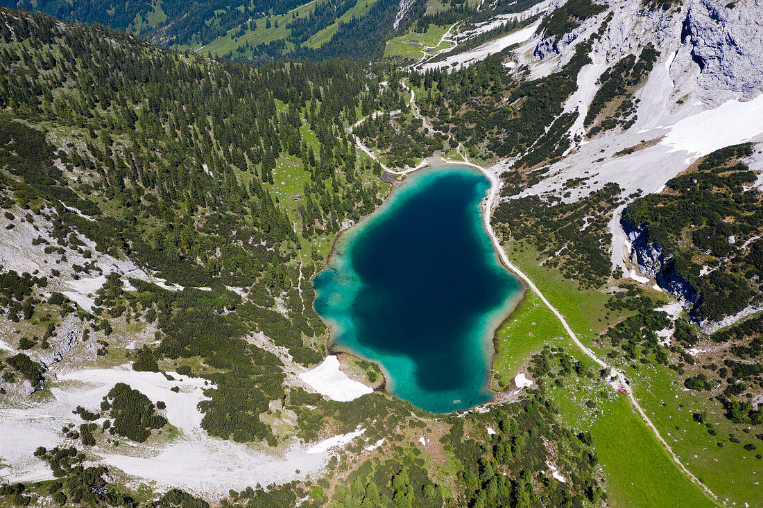 Luftaufnahme Seebensee, Ehrwald, Tirol, Österreich