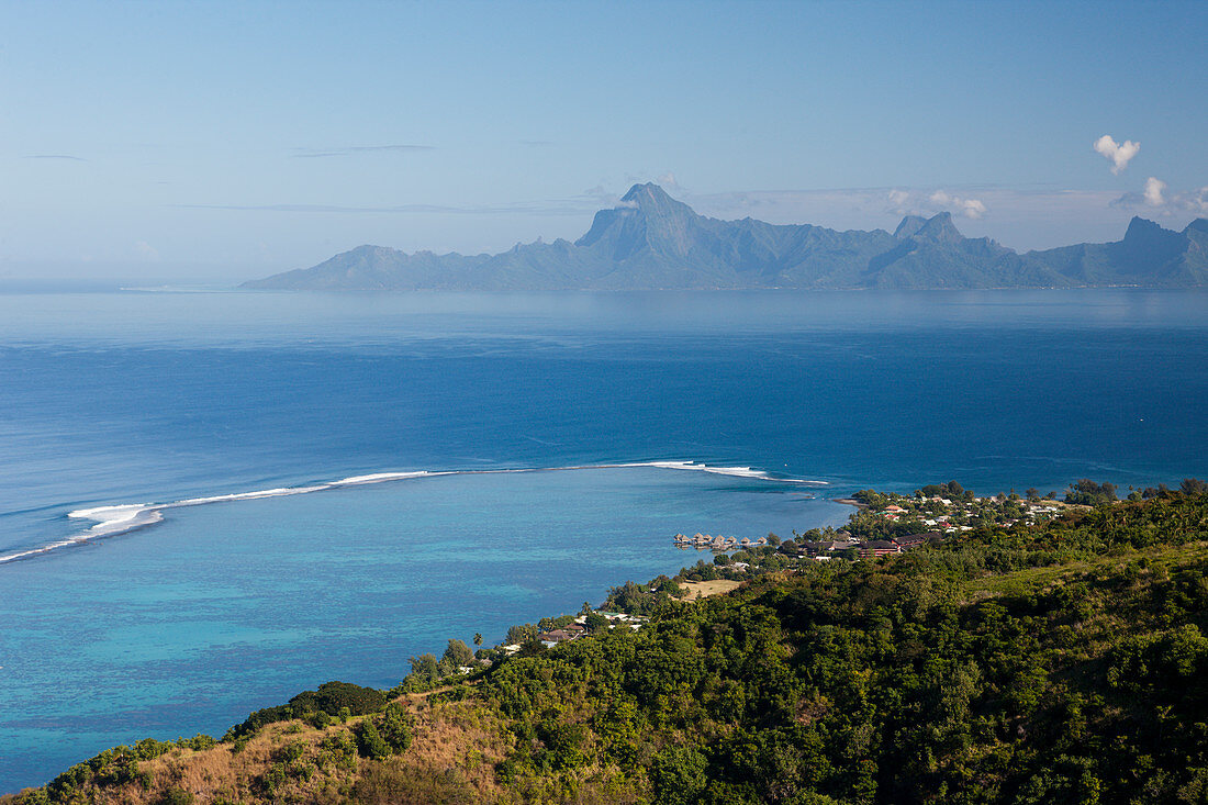 View from Tahiti to Moorea, Tahiti, French Polynesia