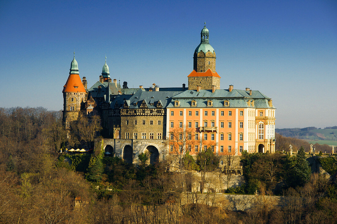 Schloss Fürstenstein, Zamek Ksiaz, größtes in Schlesien, nördlich Walbrzych, Woiwodschaft Niederschlesien, Polen