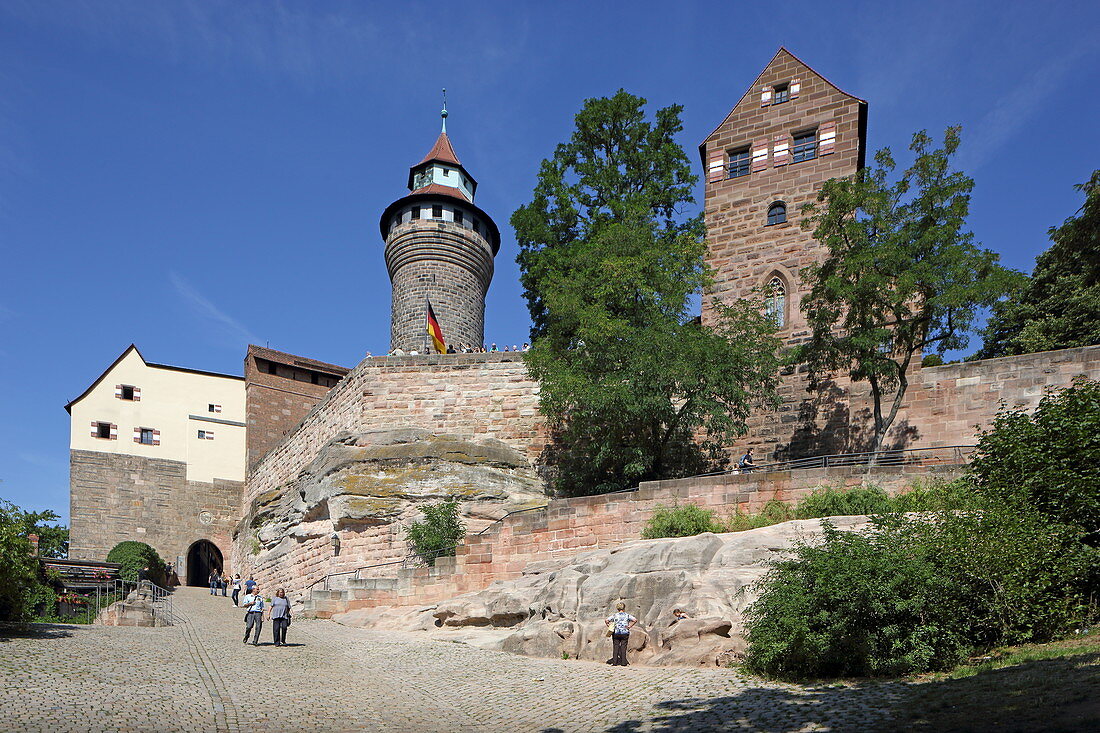 Kaiserburg mit Sinwellturm, Nürnberg, Mittelfranken, Bayern, Deutschland