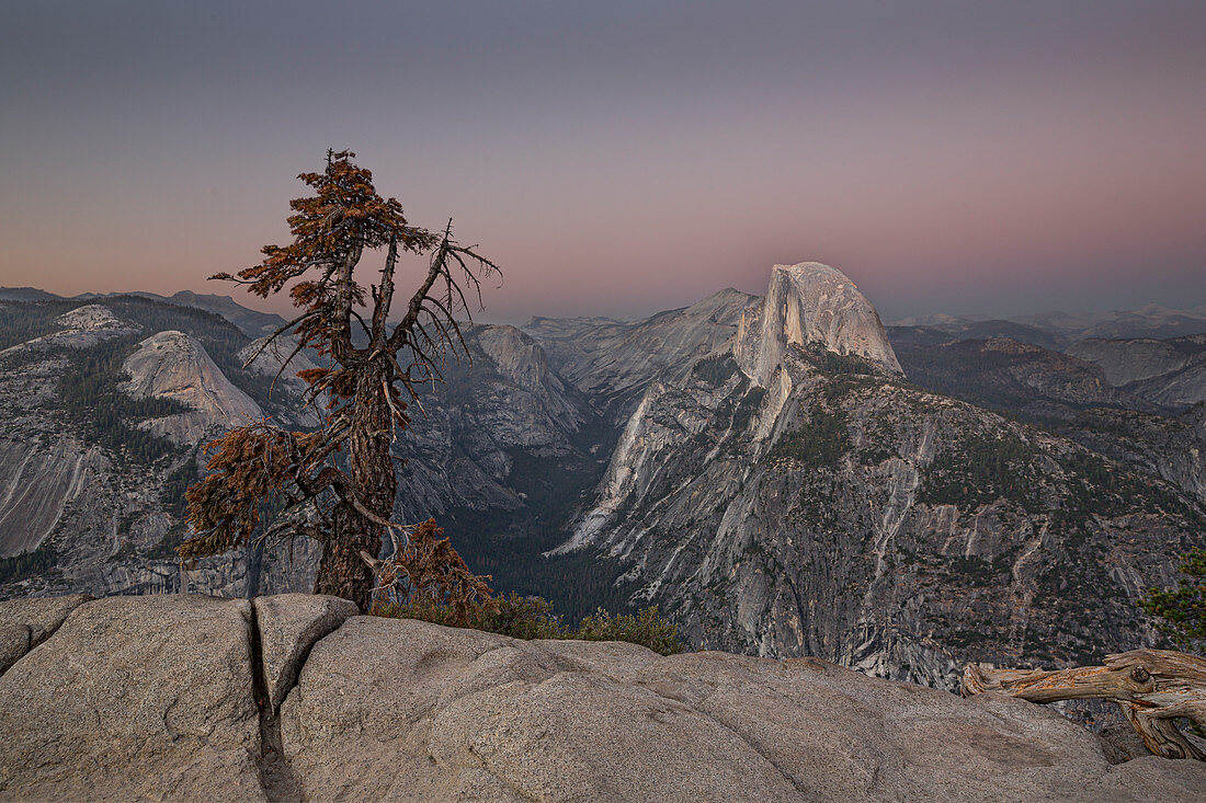 Half Dome in Yosemite National Park in the sunset, USA